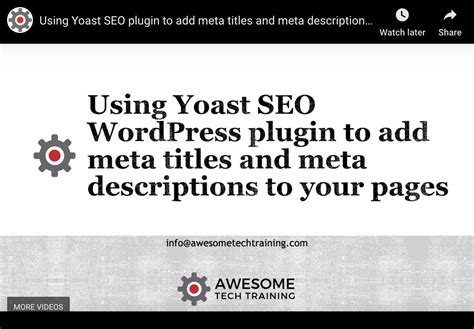 Using The Yoast Seo Plugin To Add Meta Titles And Meta Descriptions To Your Wordpress Site