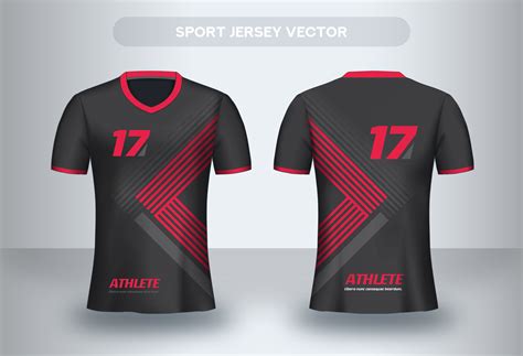 Red Triangle Football Jersey Design Uniform T Shirt Front And Back