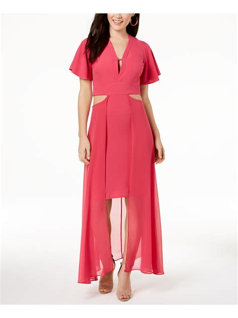 XOXO - Xoxo Juniors Pink Short-Sleeve Cutout Maxi Dress L - Walmart.com ...