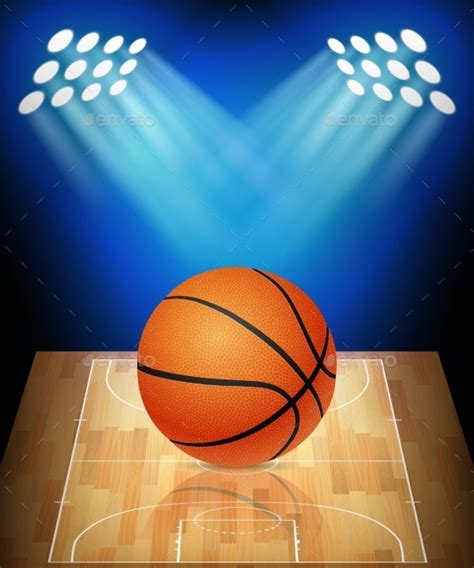 Basketball Court With Spotlights By Gomolach Graphicriver Clip Art