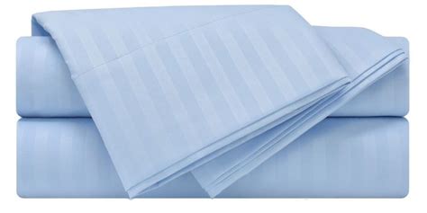 Light Blue Stripe Sheet Set Comfy Sateen Striped Bed Sheets Light
