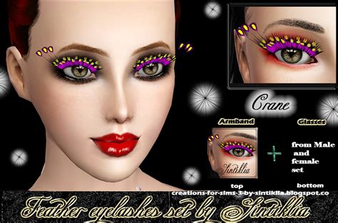 Feather Eyelashes Set By Sintiklia For Sims 3