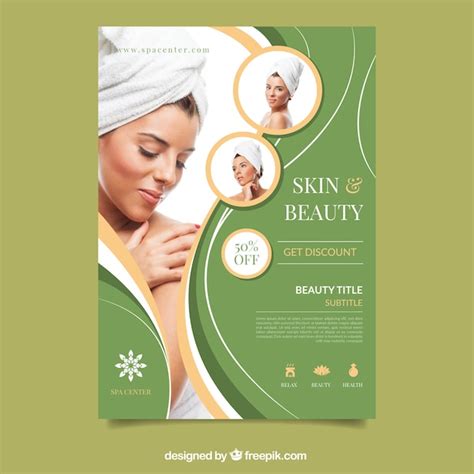Premium Vector Poster For A Spa Center With A Photo