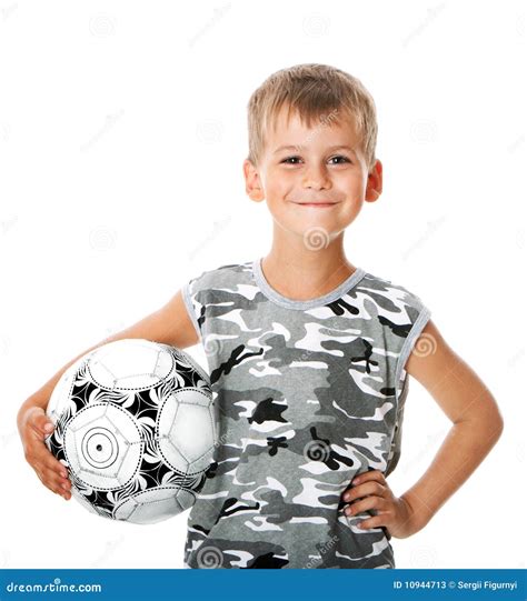 Boy Holding Soccer Ball Stock Photos Image 10944713