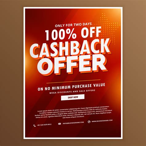 Advertising Promotional Cashback Offer Design Template Download Free