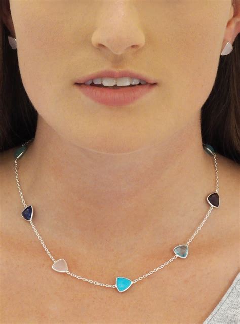 Harper Trilliant Gemstones Necklace In Silver — Jewellery Co Australia