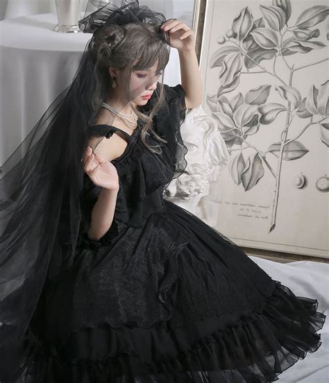 LingXi The Whisper Of Sylph Lolita OP Dress Harajuku Black Hair Dye
