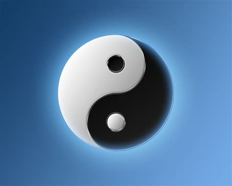 Yin And Yang, Symbols, Blue Background Wallpapers HD ...