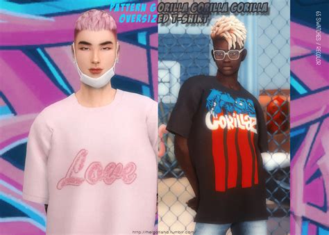 Gorillas Oversized T Shirt Recolor At Helga Tisha Sims 4 Updates