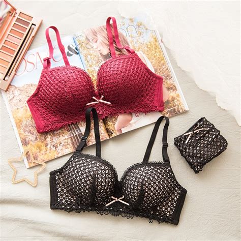 Lace Small Cup Bra Set Push Up Seamless Bralette Lingerie 2018 New