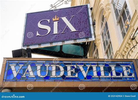 Signs Above Entrance To Vaudeville Theatre London Editorial Stock