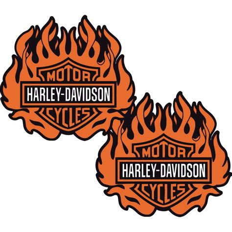Harley Davidson Logo Flames Style 2 Stickers Decals 2x Decalshouse