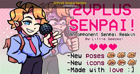 2vplus Senpai Sprites Friday Night Funkin Mods