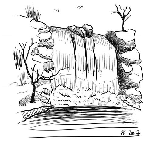 Sketch 0037 Brian Kristensens Blog Waterfall Sketch Sketches