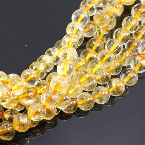 Natural Citrine Beads Gemstone Round Loose Beads 4mm 6mm 8mm 10mm 12mm