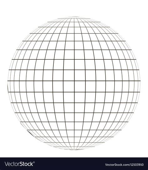 Globe With Grid Royalty Free Vector Image Vectorstock