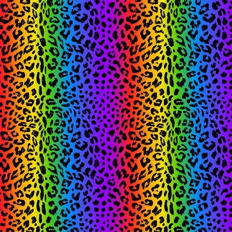 100 Cotton Digital Fabric Rainbow Leopard Print Animal Pride Crafty