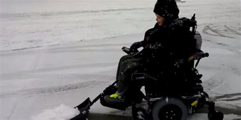 Watch This Boy Turn His Wheelchair Into A Power Snow Plow Huffpost