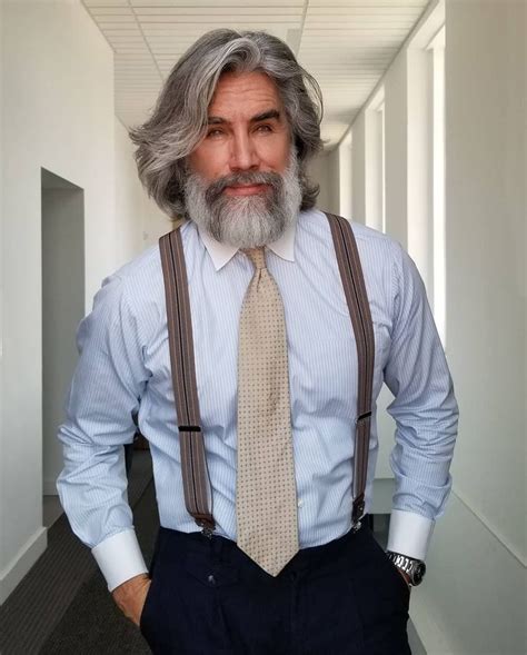 Suspenders Bearded Men Menswear Older Mens Fashion Gentlemen Wear