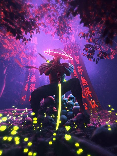 Neon Samurai On Behance Samurai Wallpaper Neon Wallpaper Samurai