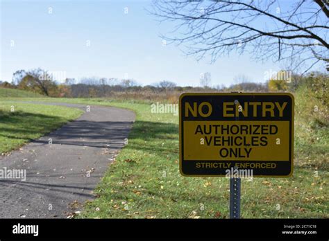 No Entry Authorized Vehicles Only Sign Stock Photo Alamy
