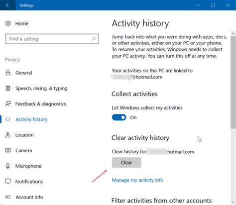 How To View And Clear Activity History In Windows 10