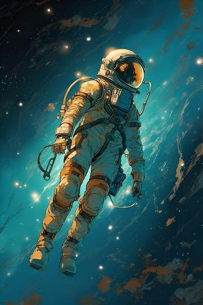 Premium Photo Illustration Of An Astronaut In Outer Space Generative Ai
