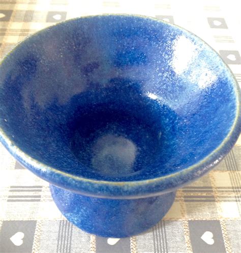 Curved Post Pot With Indigo 9889 Botz Stoneware Glaze
