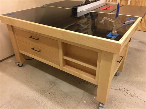 Sawstop Outfeed Table Based On The Down To Earth Woodworkers Design