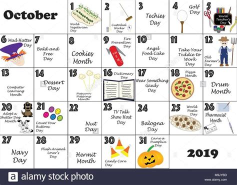 Download This Stock Vector October Monthly Calendar Illustrated And