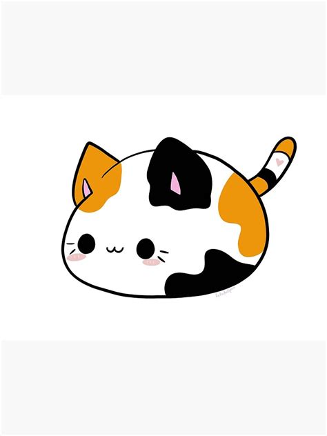 Cute Mochi Calico Cat Sticker Canvas Print For Sale By Lylodesignsco Redbubble