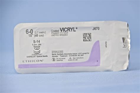 Ethicon Suture J670g 6 0 Vicryl Undyed 18 S 14 Spatula Double