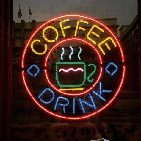 Custom Coffee Cafe Drink Neon Sign Real Neon Light Custom Neon Signs