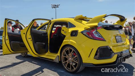 Honda Civic Type R Gets Phoenix Yellow Paint Job Video Caradvice