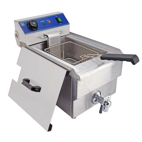 Electric Deep Fryer Stainless Steel Fat Chip Commercial Single Tank 10l