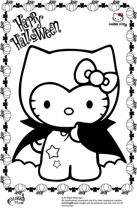 Hello kitty nerd coloring page from hello kitty category. Hello Kitty Halloween Coloring Pages | Minister Coloring