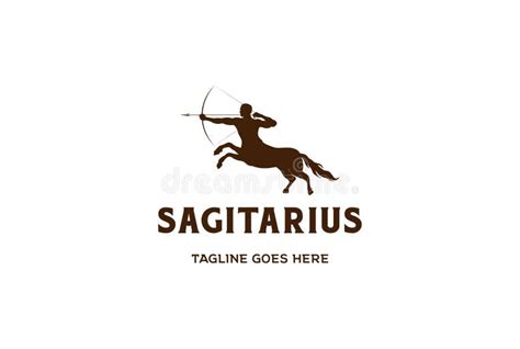 Sagittarius Man Male Horse With Archery Aim For Zodiac Logo Design