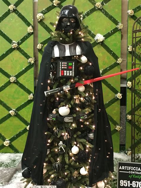 25 A Unique Black Darth Vader Christmas Tree With Ornaments Themed As