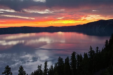Crater Lake At Sunrise Crater Lake Photograph By Michel Hersen