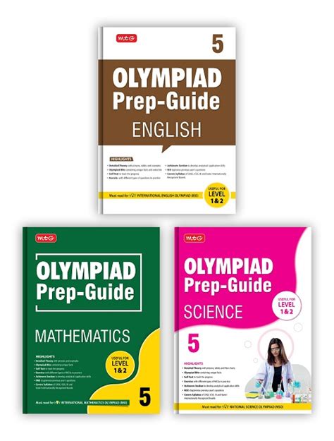 Class 5 Olympiad Prep Guide Book Combo For Nso Imo Ieo Mtg Learning Media