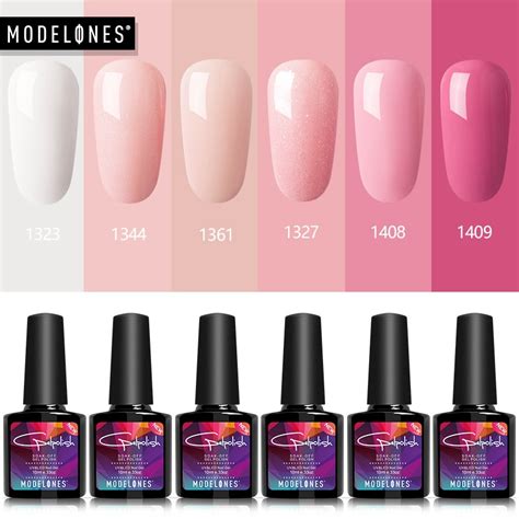 Aliexpress Com Buy Modelones 6Pcs Lot Pink Color Series UV Nail Gel