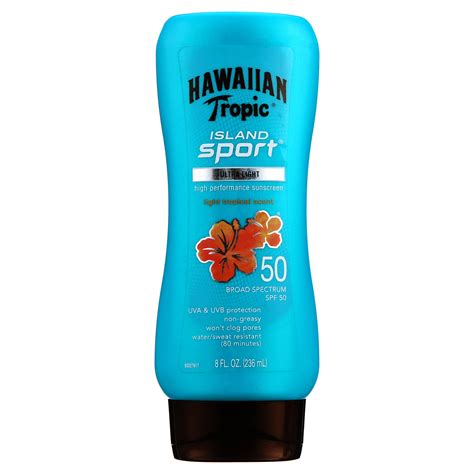 Hawaiian Tropic Island Sport Lotion Sunscreen Spf 50 8 Oz Walmart