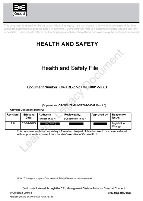 Health And Safety File Guide Crossrail Learning Legacy