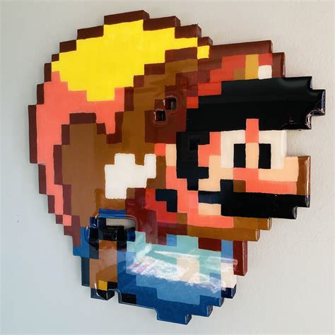 Super Mario World Pixel Art Super Mario Pixel Art Wooden Etsy
