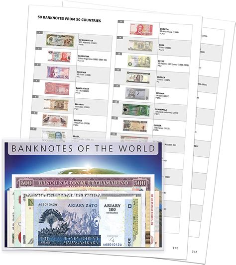 Impacto Coleccionables World Banknotes 50 Different Banknotes From 50