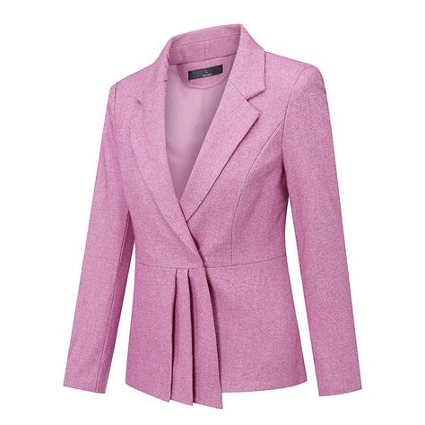 Yynuda Womens 2 Piece Elegant Slim Office Wear Ruffle Hem Jacket Business Suit Blazer Skirt