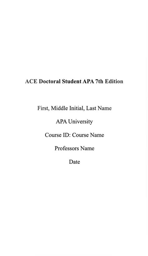 Apa 7th Edition Professional Paper Template