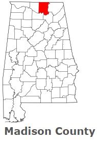 Madison County On The Map Of Alabama 2024 Cities Roads Borders And