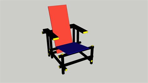 Red And Blue Chair By Gerrit Rietveld 3d Warehouse