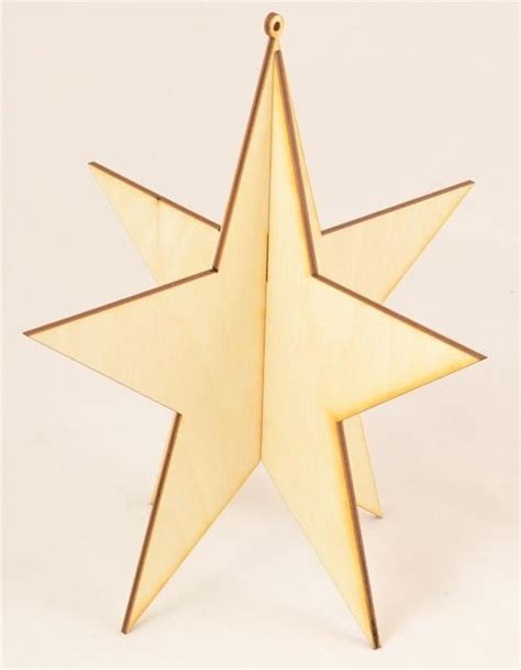 3d Wood Star Ornament Wood Stars Star Ornament Wood Ornaments